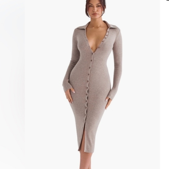 House of Harlow 1960 Dresses & Skirts - House Of Harlow 1960 Revolve Blue Collared Ribbed Knit Button Down Dress Small